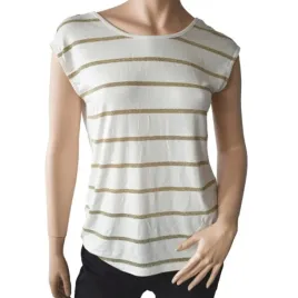 koszulka-damska-pieces-rammi-ss-biala-w-zlote-paski