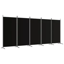 parawan-pokojowy-5-panelowy-czarny-433x180-cm-tkanina-i-zelazo
