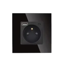 kontakt-gniazdko-z-bolcem-scienne-szklane-fi60-pojedyncze-z-usb-a-c-czarny