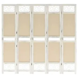 parawan-wolnostojacy-5-panelowy-drewno-paulownia-mdf-kremowo-bialy-175