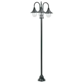 stojaca-lampa-ogrodowa-z-3-latarniami-aluminiowa-ciemnozielona-63x63x22