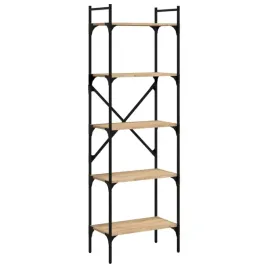 regal-na-ksiazki-z-metalowa-rama-dab-sonoma-56x315x174-cm