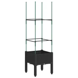 donica-ogrodowa-z-kratka-rattanowa-polipropylen-czarna-40x40x1425-cm