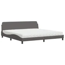 lozko-z-materacem-piankowym-200x200-cm-szare-sztuczna-skora