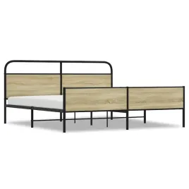rama-lozka-metalowa-207-x-206-x-100-cm-kolor-dab-sonoma-z-wezglowiem