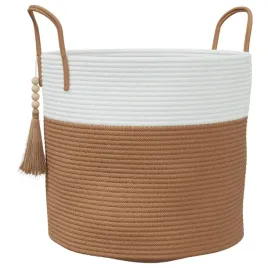 kosz-z-fredzlami-bawelna-poliester-40x35-cm-brazowo-bialy