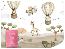 fototapeta-dla-dzieci-safari-dzikie-zwierzeta-styl-boho-balony-200x140