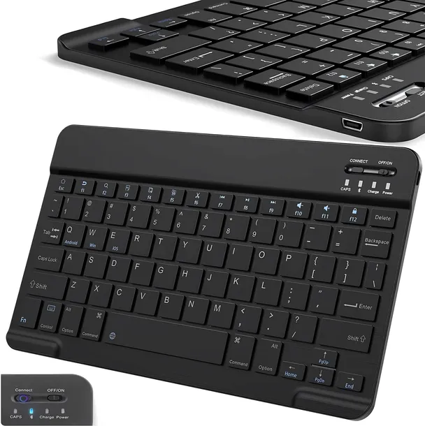 KLAWIATURA BEZPRZEWODOWA Bluetooth Uniwersalna Cicha Wbudowany Akumulator