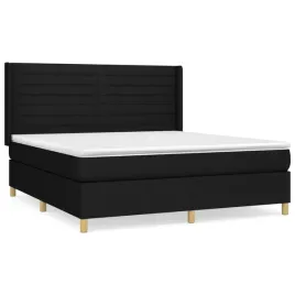 lozko-kontynentalne-czarne-203-x-163-x-118-128-cm-z-materacem-160-x-200