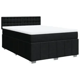 lozko-kontynentalne-czarne-190-x-144-x-1005-cm-z-materacem-140-x-190-x