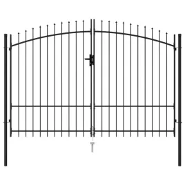 brama-ogrodzeniowa-z-grotami-czarna-300-x-225-cm-stal-malowana-proszkowo