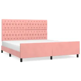 rama-lozka-z-zaglowkiem-aksamitna-rozowa-203-x-186-x-118-128-cm
