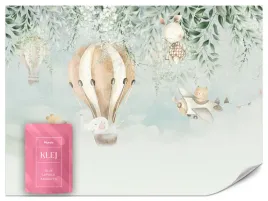 fototapeta-dla-dzieci-balony-zwierzeta-natura-liscie-styl-boho-500x350
