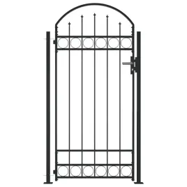furtka-ogrodowa-z-lukiem-i-pretami-stal-malowana-czarna-105x204-cm