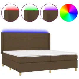 lozko-kontynentalne-203x203x118-128-cm-ciemny-braz-z-materacem-i-led