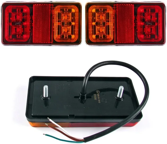 2X LAMPA ZESPOLONA TYLNA LED DIODOWA PRZYCZEPY BAGAŻNIKA ROWEROWEGO PARA