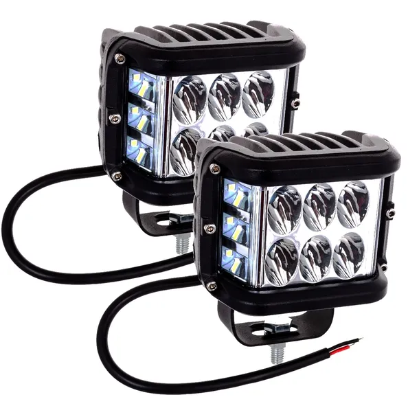 2X HALOGEN LAMPA ROBOCZA 12 LED 36W CUBE DOŚWIETLANIE ZAKRĘTÓW 3600LM 9-36V