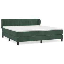 lozko-kontynentalne-ciemnozielone-203-x-183-x-78-88-cm-z-materacem-180-x