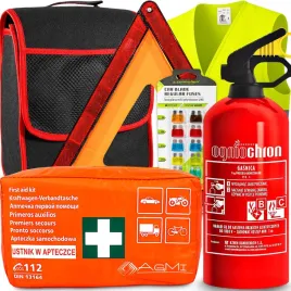 gasnica-1kg-ogniochron-apteczka-trojkat-bezpieczniki-kamizelka-torba