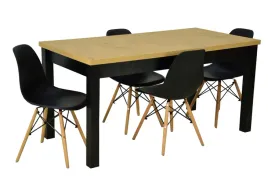 stol-rozkladany-czarny-dab-80x160-200-4-krzesla-salon-jadalnia