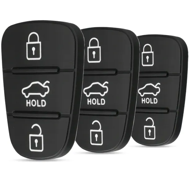 3x GUMKA PRZYCISKI DO KLUCZYKA PILOT HYUNDAI KIA ZESTAW