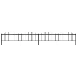 ogrodzenie-ogrodowe-z-wlocznia-stalowe-7145-x-75-cm-czarne