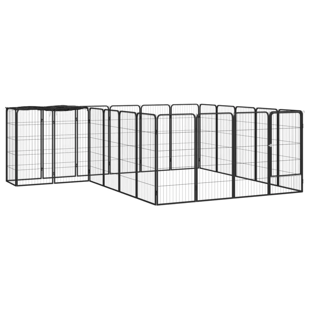 kojec-dla-psa-22-paneli-czarny-50x100-cm-stal
