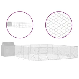 kojec-dla-psa-z-dachem-srebrny-10x10x25m-stal-galwanizowana