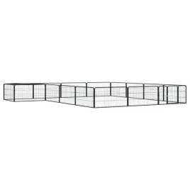 kojec-dla-psa-16-panele-czarny-100x50-cm-stal
