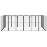 kojec-dla-psa-20-paneli-czarny-50x100-cm-stal-stan-nowy