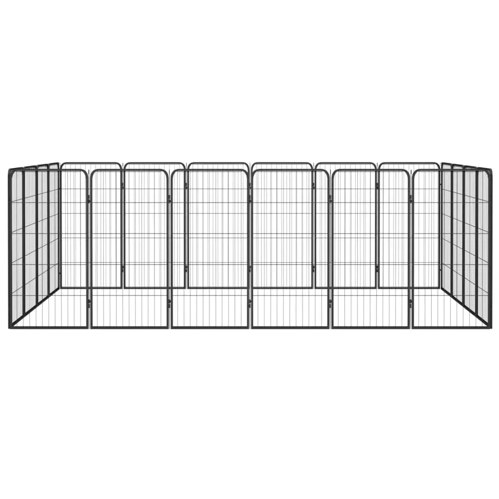 kojec-dla-psa-20-paneli-czarny-50x100-cm-stal