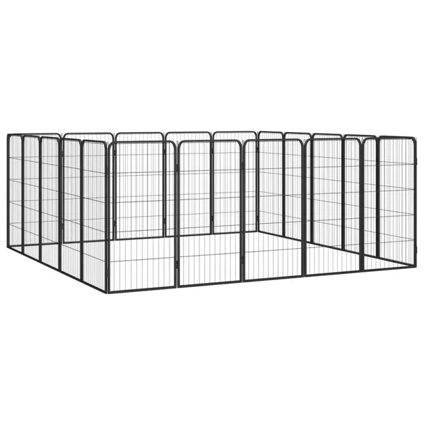 kojec-dla-psa-20-paneli-czarny-50x100-cm-stal-stan-nowy