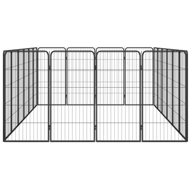 kojec-dla-psa-20-paneli-czarny-50x100-cm-stal-stan-nowy