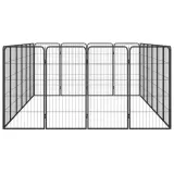 kojec-dla-psa-20-paneli-czarny-50x100-cm-stal-stan-nowy