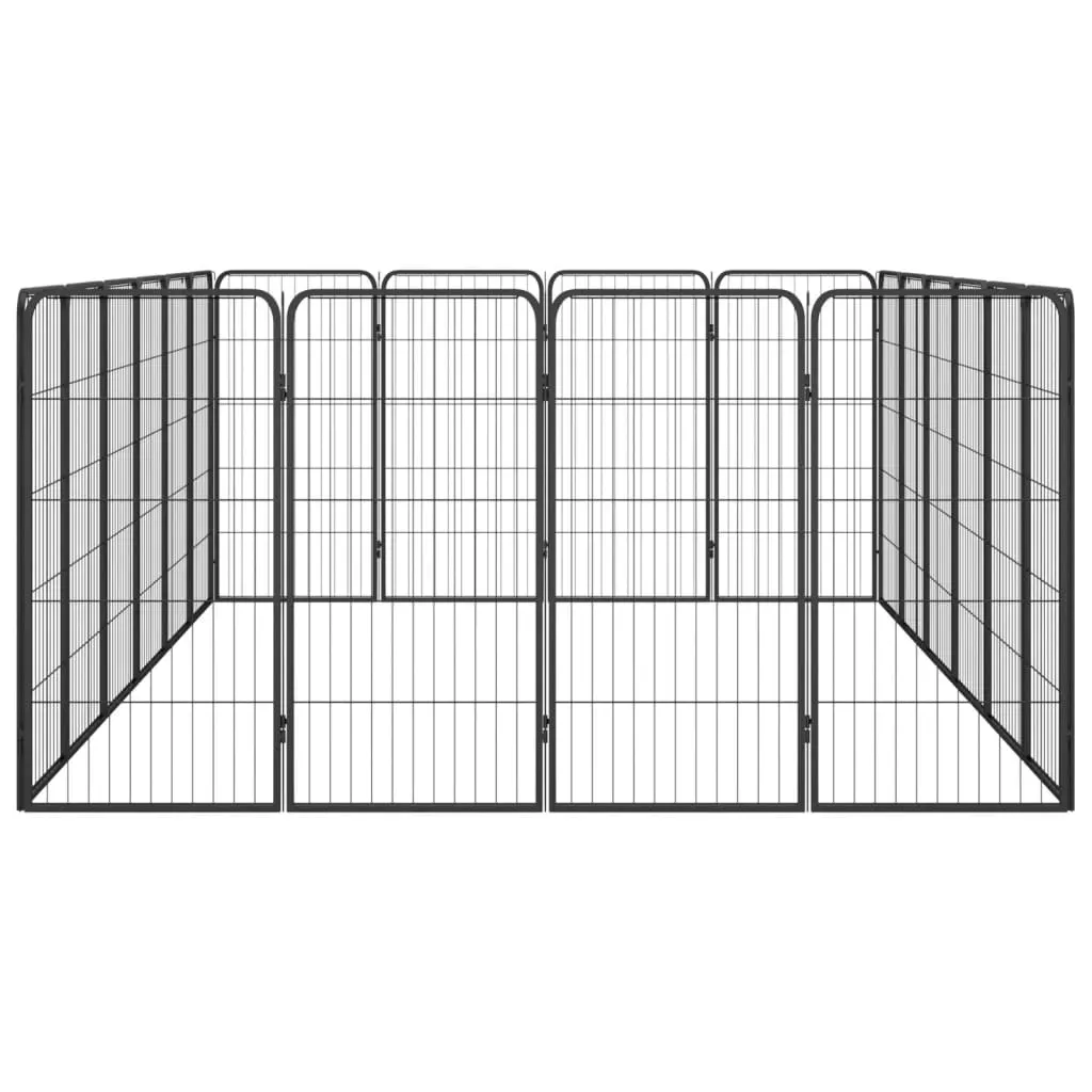 kojec-dla-psa-20-paneli-czarny-50x100-cm-stal