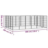 kojec-dla-psa-20-paneli-czarny-50x100-cm-stal-stan-nowy