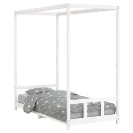 drewniane-lozko-dla-dzieci-domku-lite-drewno-sosnowe-biale-2055x95