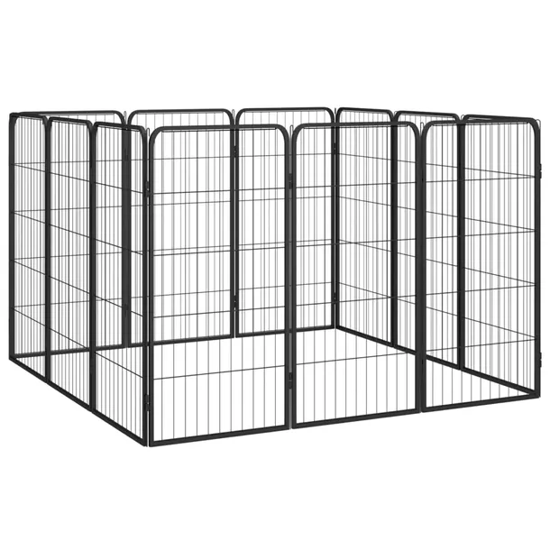 kojec-dla-psa-12-paneli-czarny-50x100-cm-stal-stan-nowy