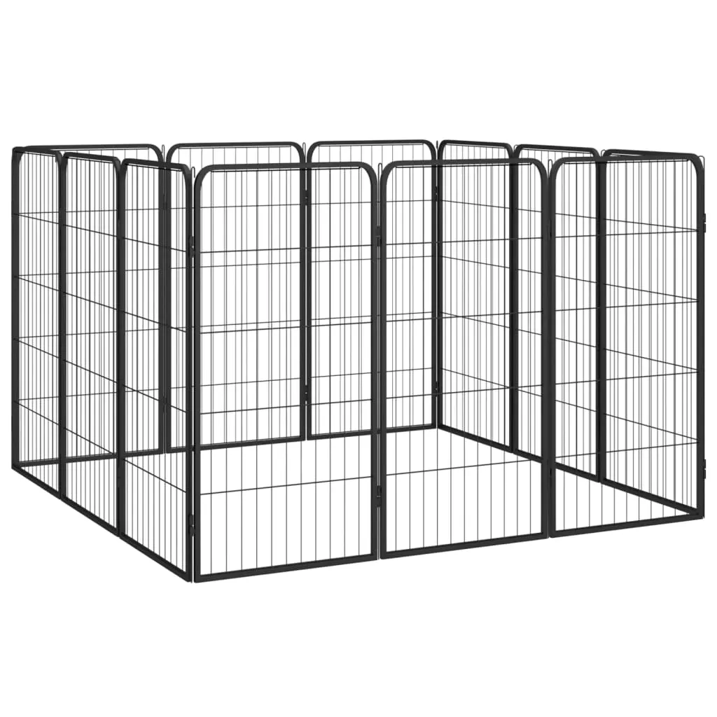 kojec-dla-psa-12-paneli-czarny-50x100-cm-stal-stan-nowy