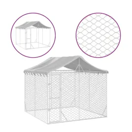 kojec-dla-psa-z-dachem-srebrny-3x3x25-m-stal-galwanizowana