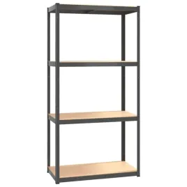 regal-z-4-polkami-antracytowy-stal-i-material-drewnopochodny