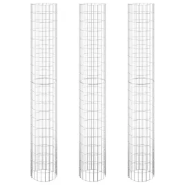 okragle-donice-gabionowe-podniesione-3-szt-stal-o30x200-cm