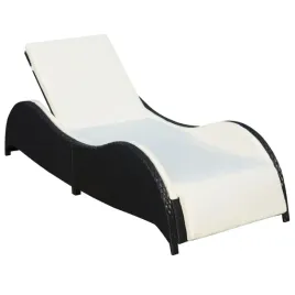 czarny-rattanowy-lezak-ogrodowy-z-kremowa-poduszka-200-x-73-x-45-cm