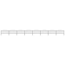 ogrodzenie-ogrodowe-z-wlocznia-stalowe-1426-x-75-cm-czarne
