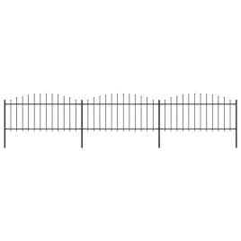 ogrodzenie-ogrodowe-z-wlocznia-stalowe-537-x-75-cm-czarne