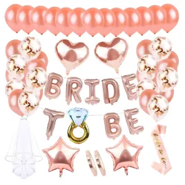 balony-wieczor-panienski-rose-gold-welon-bride-to-be-szarfa-party-zestaw