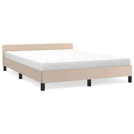 rama-lozka-z-zaglowkiem-cappuccino-207-x-146-x-50-cm-sztuczna-skora