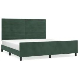 rama-lozka-z-zaglowkiem-aksamitna-ciemnozielona-203-x-166-x-118-128-cm