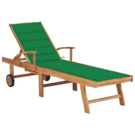 drewniany-lezak-z-poduszka-zielona-195-x-595-cm-z-twardego-drewna-tekow