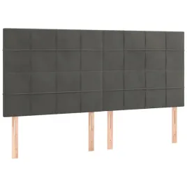 zaglowki-do-lozka-4-szt-ciemnoszary-100x5x78-88cm-aksamitny